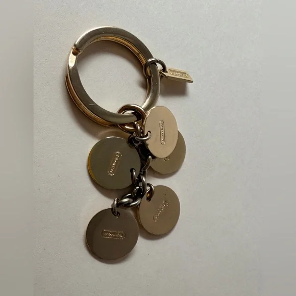 Coach Gold Logo Bag Charm Keychain with Crystal Accents - Picture 3 of 4